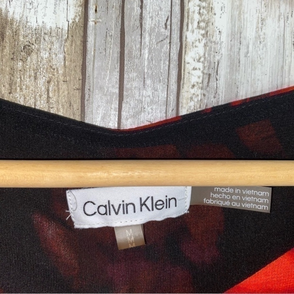Calvin Klein Pink, Red, & Black Floral Blouse - Picture 4 of 4